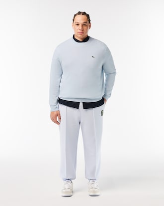 Pullover girocollo monocromatico in cotone