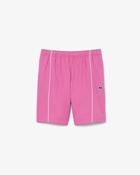 Shorts sportivi con bordo decorativo in taffet&agrave; a rombi