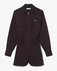 Tuta corta in gabardine elasticizzato con collo a polo