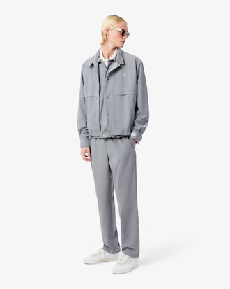 Pantaloni chino regular fit in flanella di lana