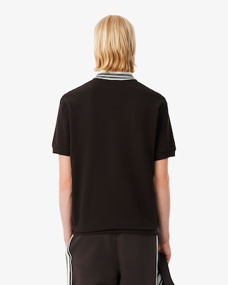 Polo con collo a righe Made in France classic fit