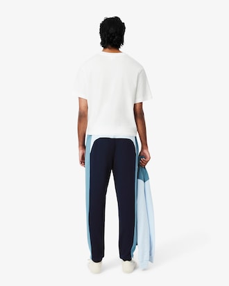 Pantaloni felpati affusolati color block