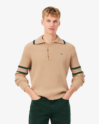 Maglione con collo a polo a righe Archive Edition