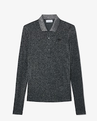 Polo slim fit a maniche lunghe in jersey effetto glitter