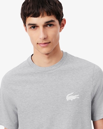 T-shirt homewear in cotone con stampa coccodrillo