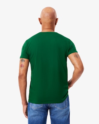 T-shirt con collo a V in jersey di cotone Pima leggero