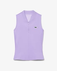 Polo da tennis senza maniche elasticizzata in due tessuti
