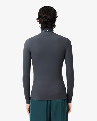T-shirt elasticizzata a collo alto con stampa Runway