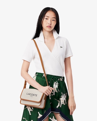 Borsa a tracolla in canvas con patta Heritage