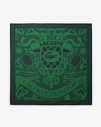 Foulard quadrato in seta con stampa Runway