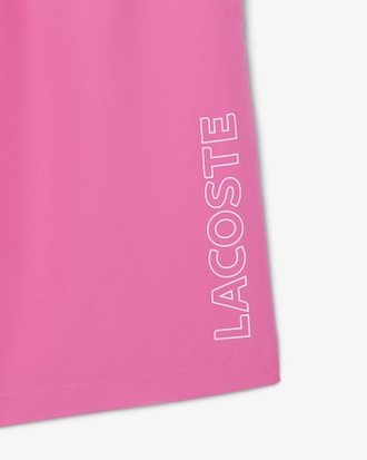 Shorts sportivi con bordo decorativo in taffet&agrave; a rombi