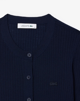 Cardigan in lana merino a maglia 3D