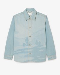 Overshirt in denim con motivo paesaggio