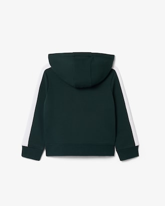 Felpa con cappuccio in tessuto felpato con zip