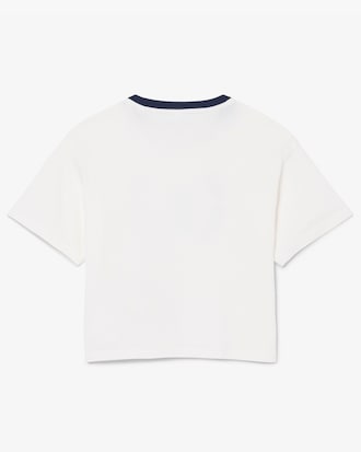 T-shirt in cotone con stemma a contrasto