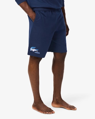 Shorts homewear taglio dritto in tessuto felpato