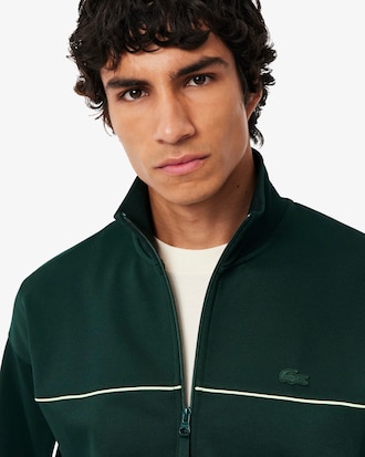 Felpa con zip effetto raso