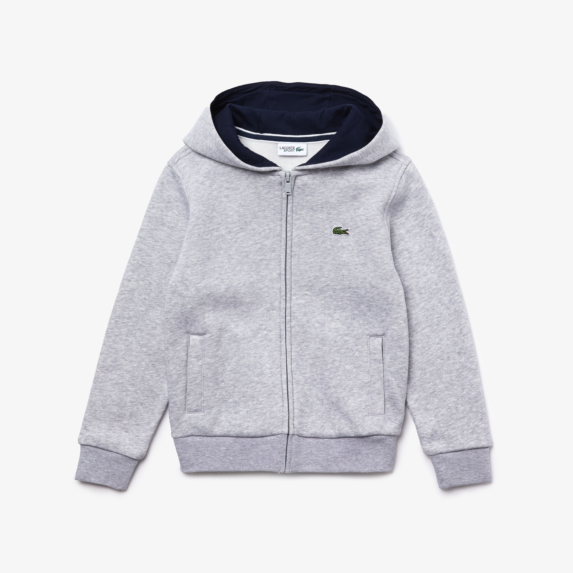 Felpa con zip da bambino Tennis Lacoste SPORT in cotone tinta unita