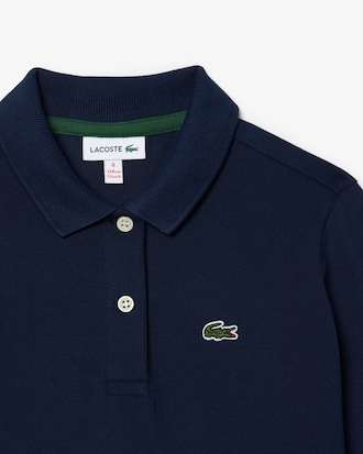 Vestito polo a maniche lunghe in piqué stretch