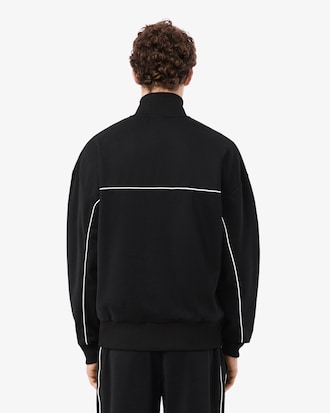 Felpa con zip e bordo