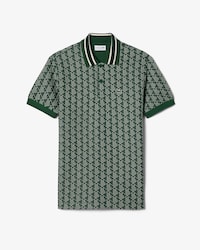 Polo dal taglio classico in jacquard con monogramma