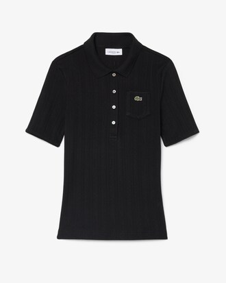 Polo slim fit in maglia pointelle