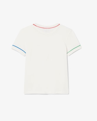 T-shirt in cotone con bordo a contrasto