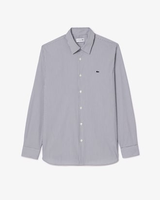 Camicia a righe in popeline stretch slim fit