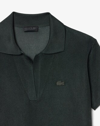 Polo slim fit in piqu&eacute; di raso Runway