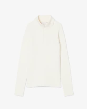 Maglione a collo alto in maglia a coste 3D