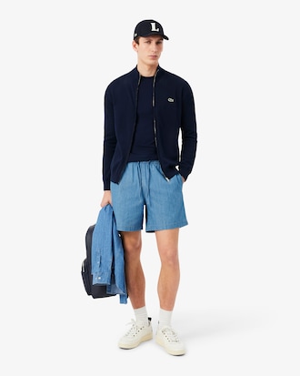 Pullover in cotone a collo alto con zip
