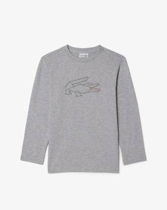 T-shirt in cotone pesante con grafica coccodrillo