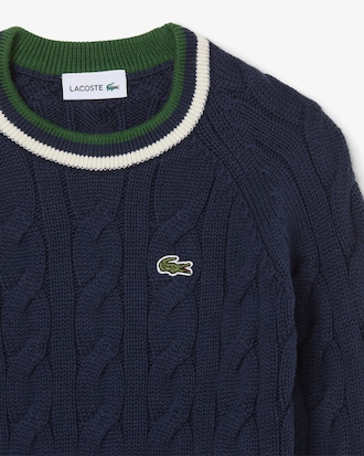 Maglione girocollo in cotone e lana