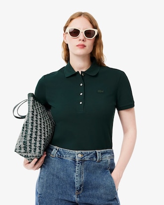 Polo da donna in piqu&eacute; di cotone stretch Lacoste slim fit