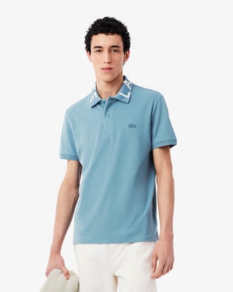 Polo con marchio jacquard slim fit
