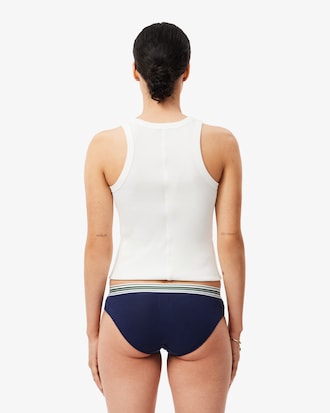 Slip in cotone stretch con vita a contrasto