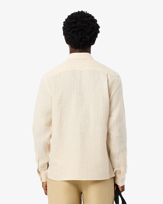 Camicia di lino a righe regular fit