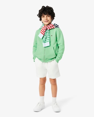 Felpa con cappuccio e zip in pile