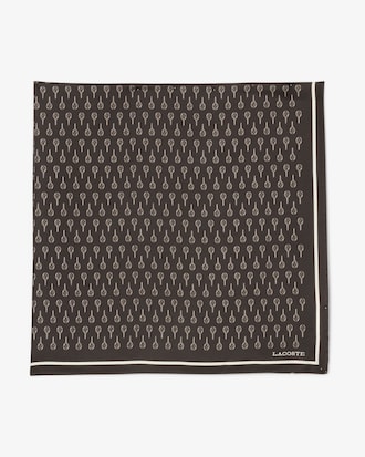 Foulard quadrato in seta con stampa Runway