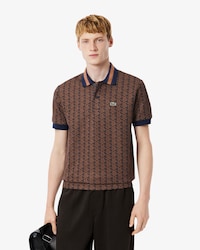 Polo dal taglio classico in jacquard con monogramma