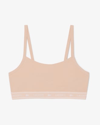 Stretch Katoenen Bralette met Logoband