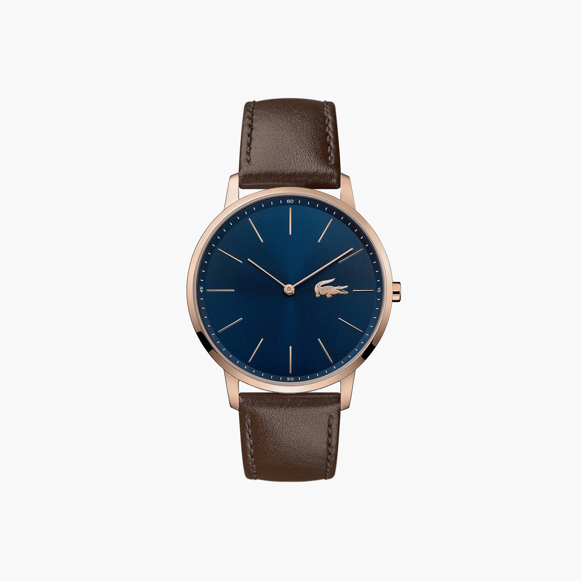 Horloge Moon heren met bruine leren band | LACOSTE