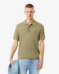 Vloeiende Geribbelde Gebreide Sweater met Polokraag