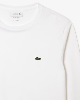 Katoenen Pima T-shirt met Lange Mouwen