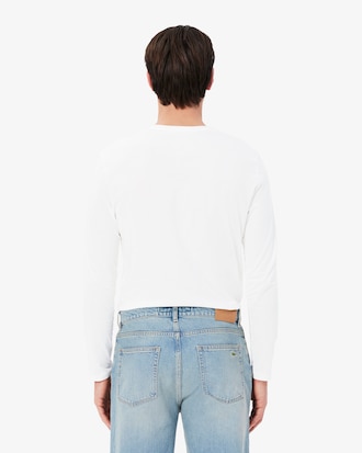 Katoenen Pima T-shirt met Lange Mouwen