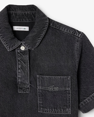 Oversized Katoenen Denim Jurk