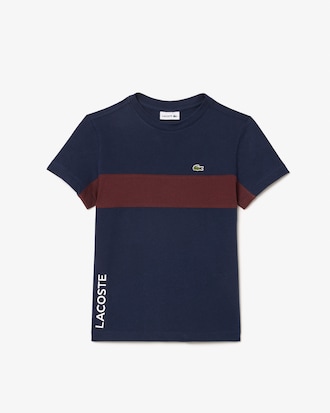 Katoenen T-shirt met Contrasterende Streep