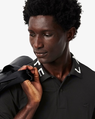 Slim Fit Polohemd met Jacquard Merk