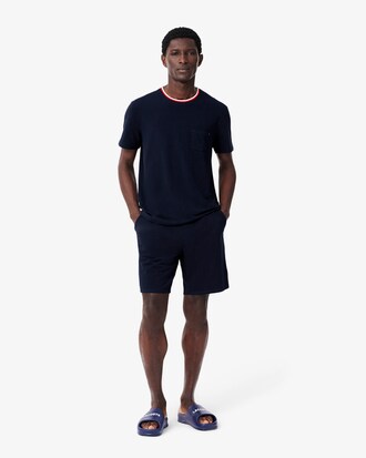 Pyjamashirt met contrasterende hals