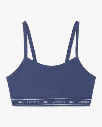Stretch Katoenen Bralette met Logoband